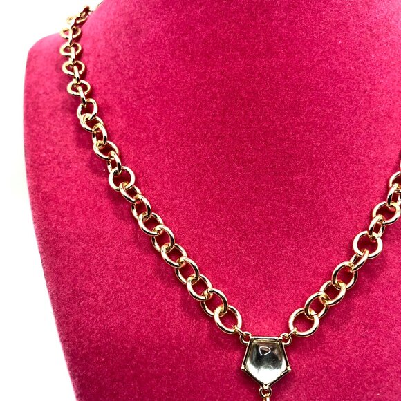 Uncas International Gold-Tone Necklace with White & Red Stones - Picture 5 of 6